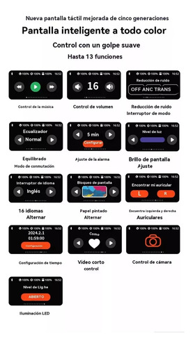 Audífonos Cobrapulse Bluetooth 5.4 Tws Con Smart Pantalla Táctil Iq Store