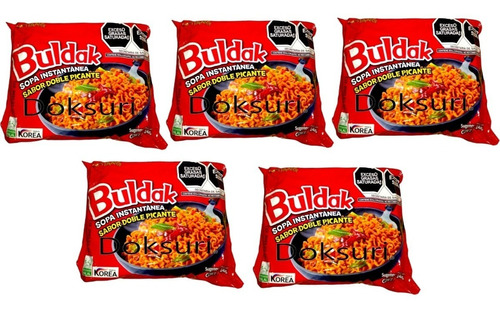 Ramen Coreano Doble Picante Multibolsa 5 Piezas 140g 