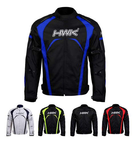 Chaqueta Para Motociclista Hwk, Talla M, C/ Protección, Azul