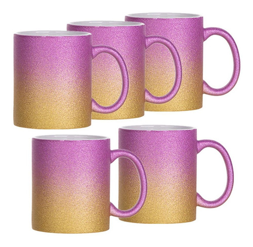 Jarros Tazas Glitter Degrade Sublimable Pack X 5 Disershop