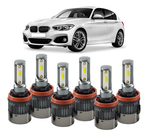 Kit Lampadas Led Plus Bmw 120i 2005 Alto/baixo/milha 