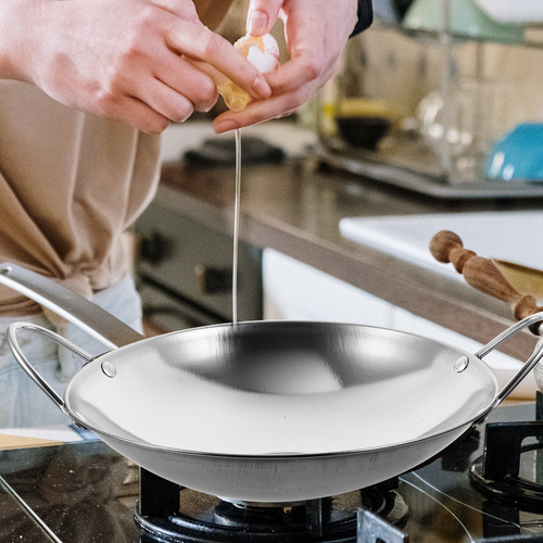 Plancha De Acero Inoxidable Wok Para Estufa De Gas, 2 Unidad