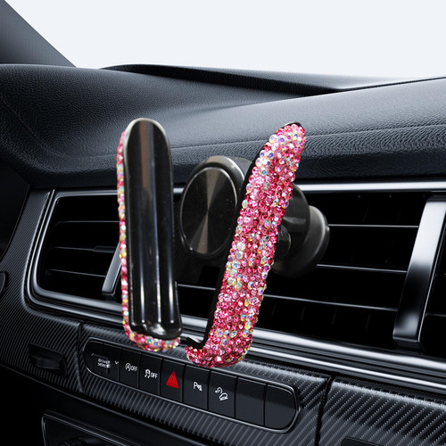 2 Soporte Para Teléfono De Coche Con Diamantes De Rosa Roja