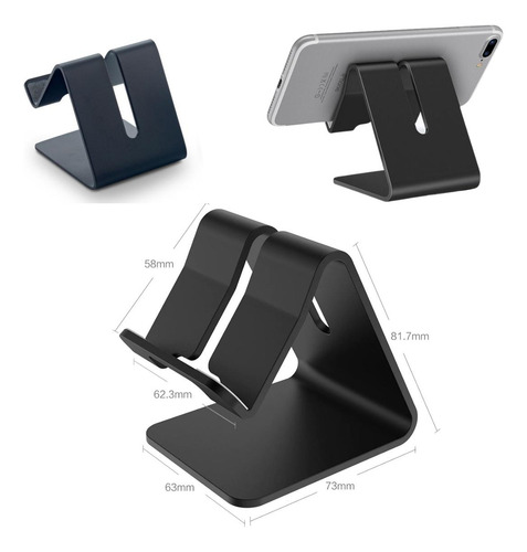 Base Soporte Metal Negra Para Celular