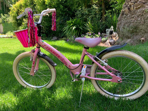 Bicicleta Rosa Rod20 Impecable! Con Casco Y Sillita