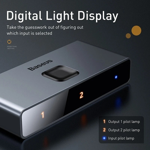 Imagem 5 de 6 de Switch Splitter Hdmi Matrix 4k 60hz 2x1 1x2 Bi-direcional
