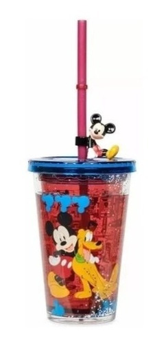 Vaso Tapa Y Pitillo Disney Original Mickey Mouse