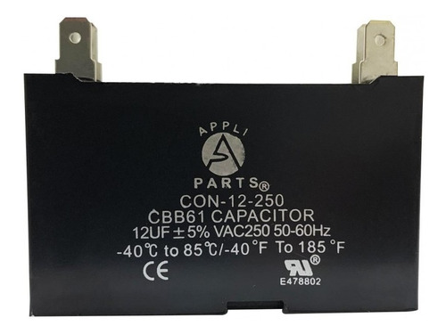 Condensador/ Capacitor Appli Parts 12 Mfd 250vac Rectangular