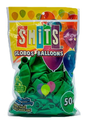 Globos Smits #9 C/50 Metal O Perla Colores Smi1x1 Color Lima Perla