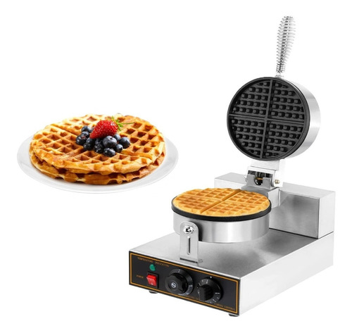 Wafflera Comercial Antiadherente Acero Inoxidable Color Plateado 110v