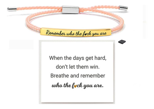 Liu Jun Remember Who The F You Are Pulsera De Tubo Motivacio