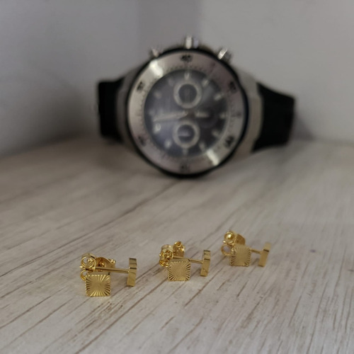 Topos Aretes De Hombre Mujer Unisex Oro 18k Laminado + Caja