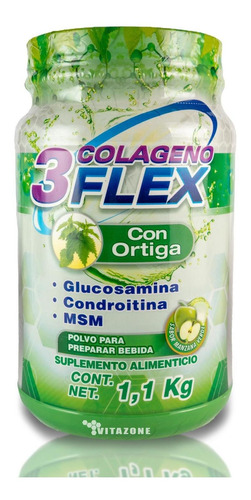 Colágeno 3 Flex Glucosamina Ortiga 1.1 Kg Manzana Sanabi