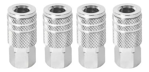 Cople Rapido Hembra Acero Cromado 1/4 Npt Agg (4 Piezas)