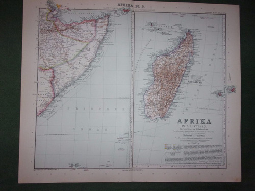 Africa Mapa De Somali Y De Madagascar Del Año 1911