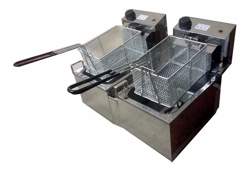 Imagen 4 de 5 de Freidora Electrica Doble Bacha 16 Lts Roa Acero Inoxidable
