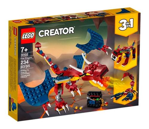 Lego Creator Dragão De Fogo 31102 234 Peças 