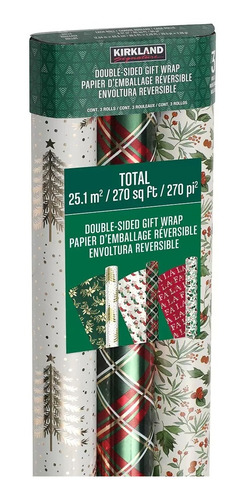 Imagen 2 de 6 de Rollos De Papel Para Regalo Diseño Elegante Verde Kirkland
