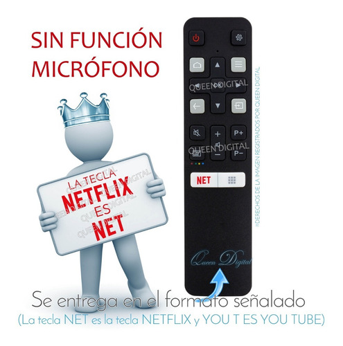 Imagen 3 de 9 de Control Remoto Para Smart Tv Tcl Hitachi Kanji Rca Admiral