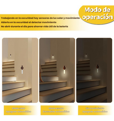 Lámpara De Pared Led De Madera Recargable Por Inducción