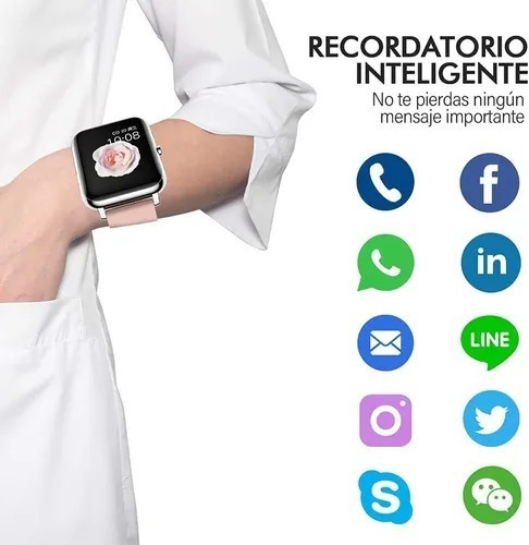 Imagen 6 de 7 de Reloj Inteligente P22 Deportivo (rosa + Negro)