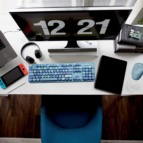 Mouse Y Teclado De Teclas Redondas De Pc | Inalambrico, A...