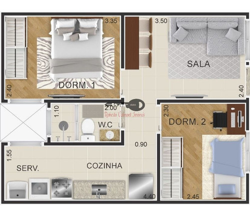 Apartamento 2 Dormitórios - Parque Boturussu - Ermelino - 54799