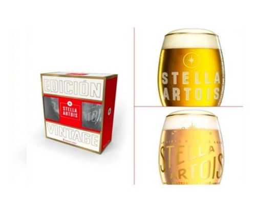 Copas Stella Artois Set X2 Original Packs En Caja Vintage