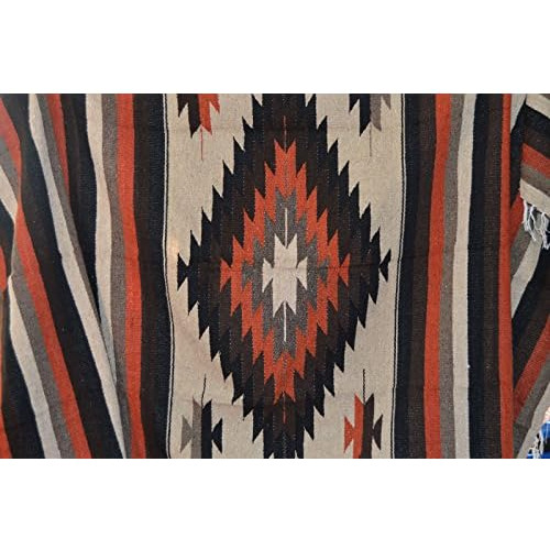 Manta Mexicana Tribal Diamond Burnt Umbre 80 X 48 Auté...