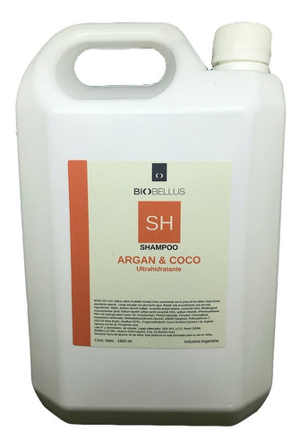 Shampoo De Argan Y Coco - Biobellus 1900ml - Con Bomba