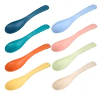 Comprar Juego De 8 Cucharas De Paja De Trigo, Cucharas De Sopa Irrom