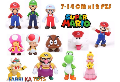 Figura Muñeco Set Juego Super Mario Bros Nintendo 12 Piezas