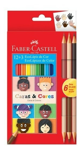 Lapices 12 Colores Faber Castell + 3 Lápices Doble Punta