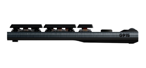 Teclado gamer bluetooth Logitech Serie G G915 QWERTY GL Tactile inglés US color negro con luz RGB