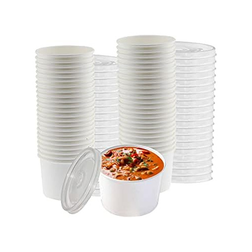 8oz Paper Soup Containers With Lids, Disposable Soup Bo...