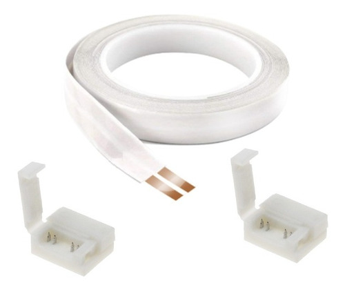 Kit 5mts Fita Elétrica 2 Vias 10a + 2 Conectores Emenda