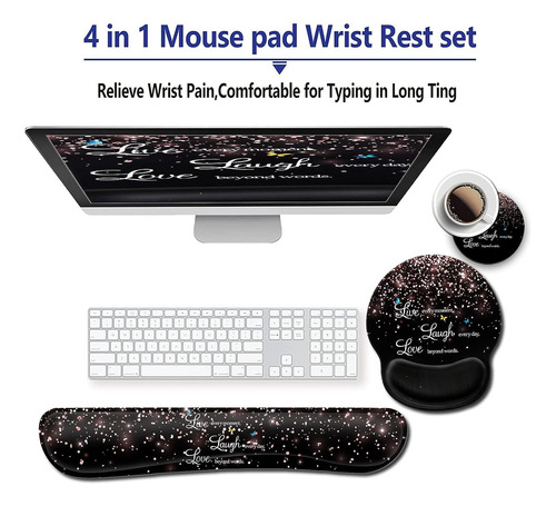 Mouse pad de teclado de lycra lavável com apoio de pulso