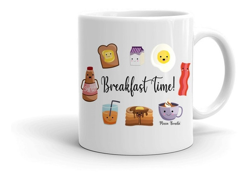 Kawaii Desayuno Breakfast Time - Taza Ceramica Importada