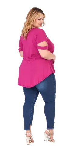Blusas Plus Size Feminina Alongada Atr s Vest Legging Malha