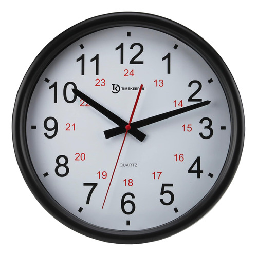 Timekeeper Tuxedo Lentes Y Números De Vidrio Plano De 24 Hor