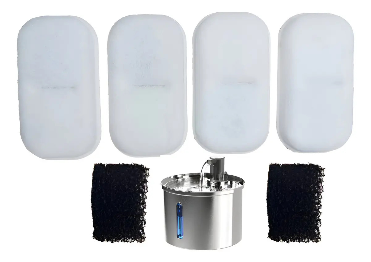 Filtro Bebedouro Gato New Pet Reposição 4 Unidades Filtragem 3 Camadas