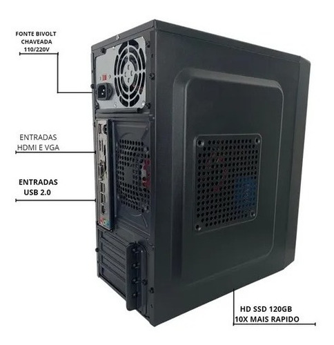 Imagem 4 de 9 de Computador Para Escritório-home Office I3/8gb/ssd 120 - Hdmi
