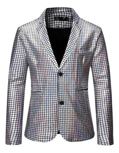 Chaqueta Estilo Blazer Con Lentejuelas A Cuadros Arcoíris Pa