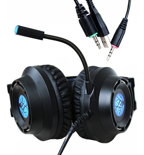 Fone Headset Gamer Haiz 5.1 Pc P2 Usb Led Microfone Hz9800