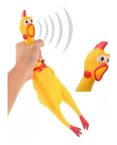 Imagem 2 de 4 de Frango Mordedor Pet Cachorro Galinha De Borracha 16cm Sonoro