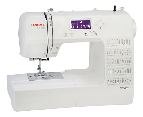 Máquina de coser recta portátil Janome 1050DC blanca 110V/220V