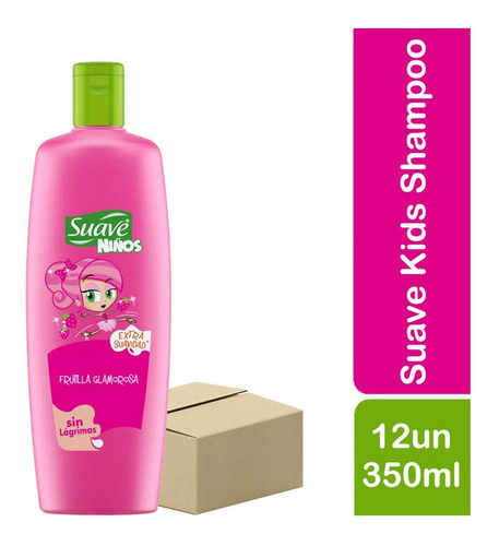 Pack X 12 Un Shampoo Suave Kids Frutilla Glamorosa X 350 Ml