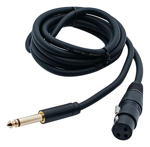 Cable De Audio Plug 1/4 Macho A Xlr Canon Hembra 2 Metros 