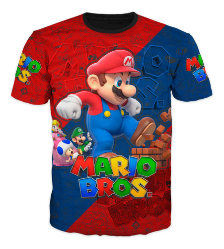 Camiseta Mario Bross Niños Adultos Exclusiva Unisex Algodón