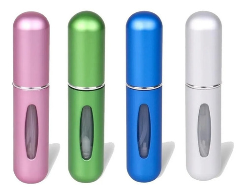 2 Mini Atomizador Portatil Rellenable Viaje Spray Perfume Color Dorado